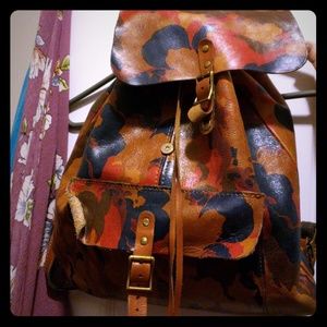 Patricia Nash leather camo backpack